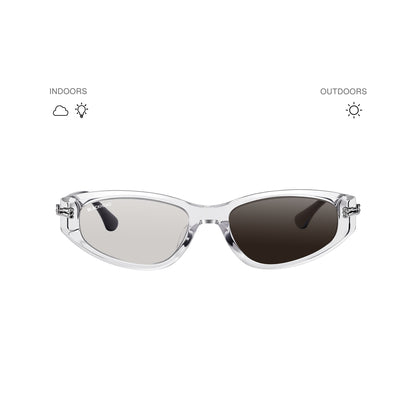 Slim Square Skeleton Sunglasses – Clear Photochromic