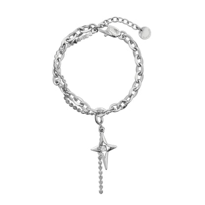 Zircon Starburst Double-Layer Bracelet