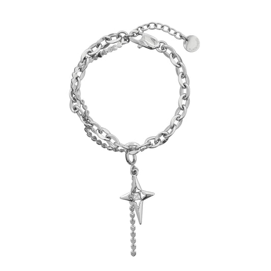 Zircon Starburst Double-Layer Bracelet