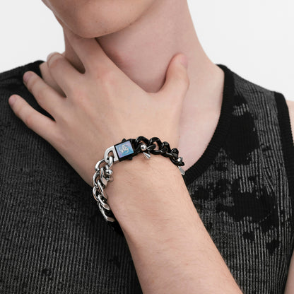 Triple Serpent Piercing-Detail Cuban Link Bracelet