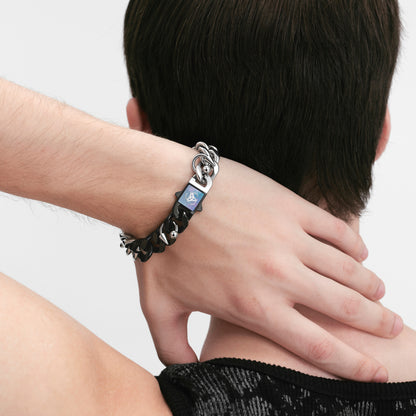 Triple Serpent Piercing-Detail Cuban Link Bracelet