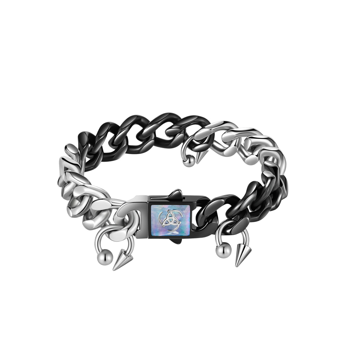 Triple Serpent Piercing-Detail Cuban Link Bracelet