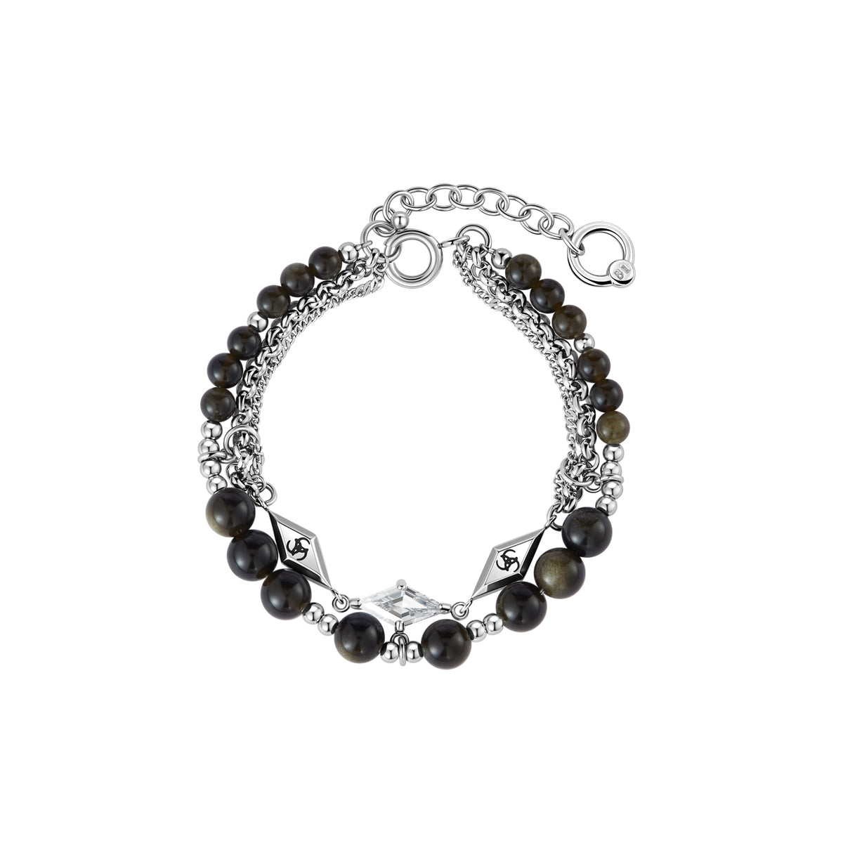 Triple Serpent Prismatic Beaded Bracelet