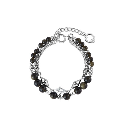 Triple Serpent Prismatic Beaded Bracelet