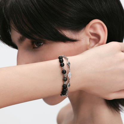Triple Serpent Prismatic Beaded Bracelet