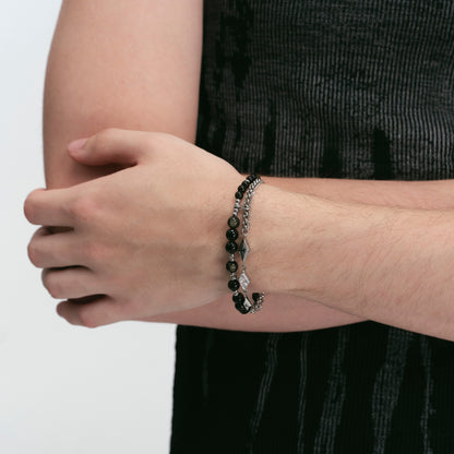 Triple Serpent Prismatic Beaded Bracelet