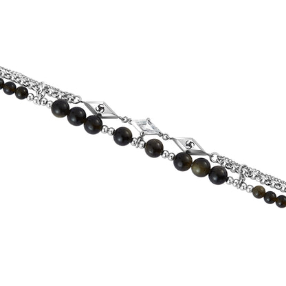 Triple Serpent Prismatic Beaded Bracelet