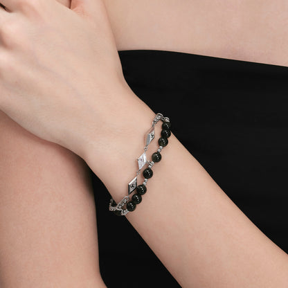 Triple Serpent Prismatic Beaded Bracelet
