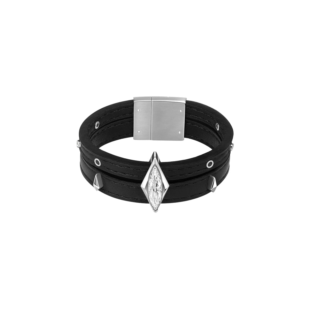 Diamond Prism Leather Bracelet