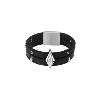 Diamond Prism Leather Bracelet
