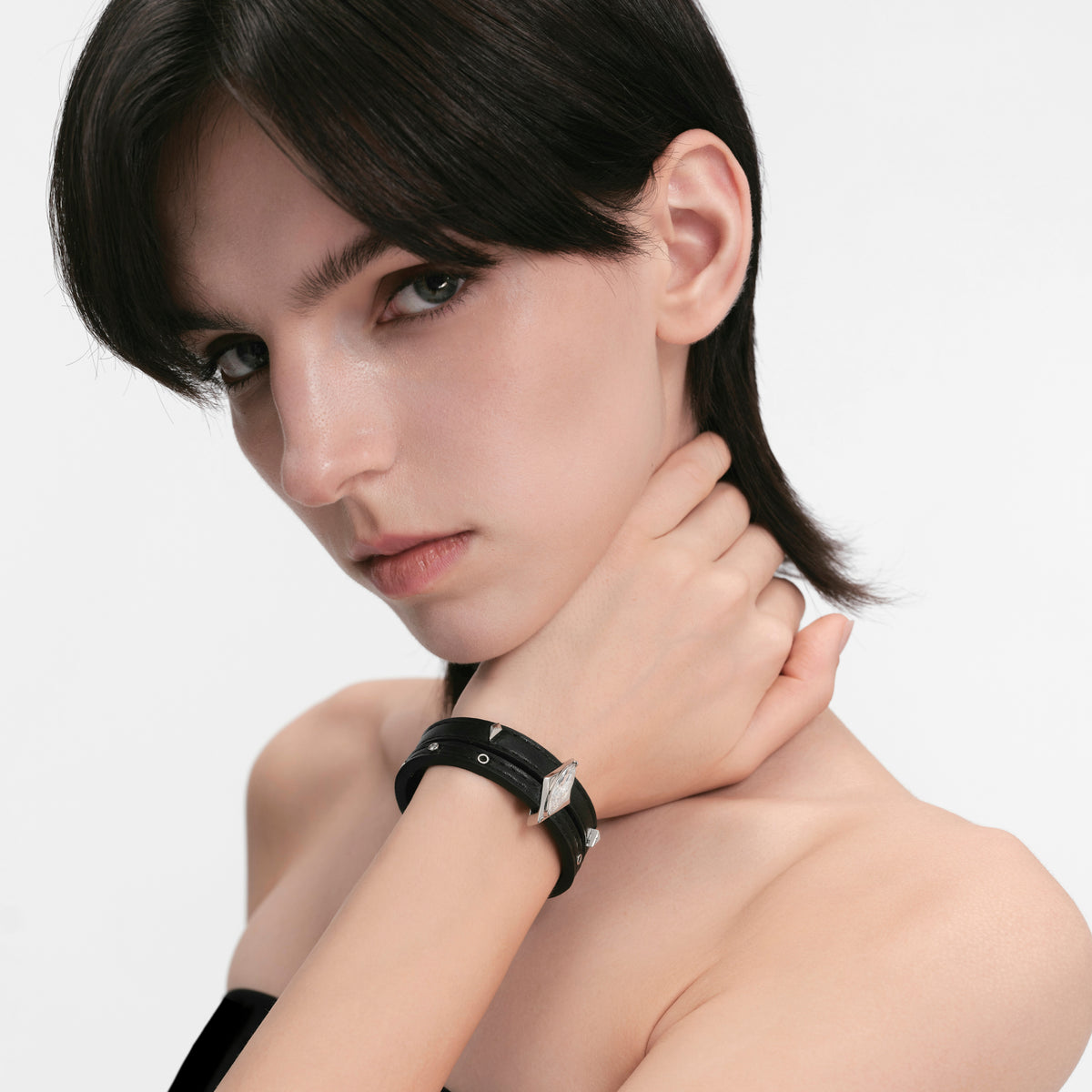 Diamond Prism Leather Bracelet