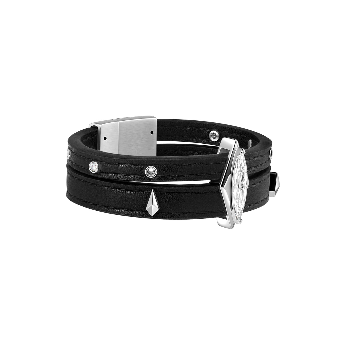 Diamond Prism Leather Bracelet