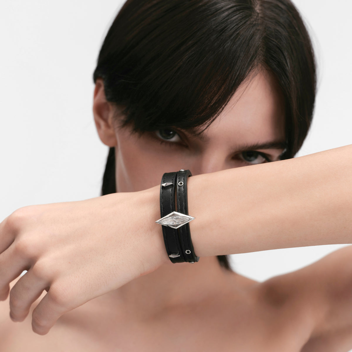 Diamond Prism Leather Bracelet