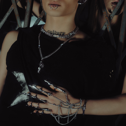 The X-Files Bone Shape Chain Combination Palm Decorative Body Jewellery