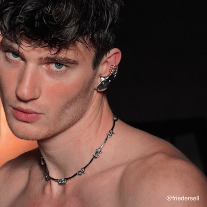 The X-Files Skeleton Rhinestone Stitching Decorative Necklace