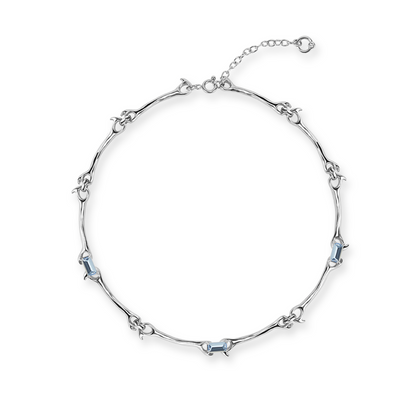 The X-Files Skeleton Rhinestone Stitching Decorative Necklace