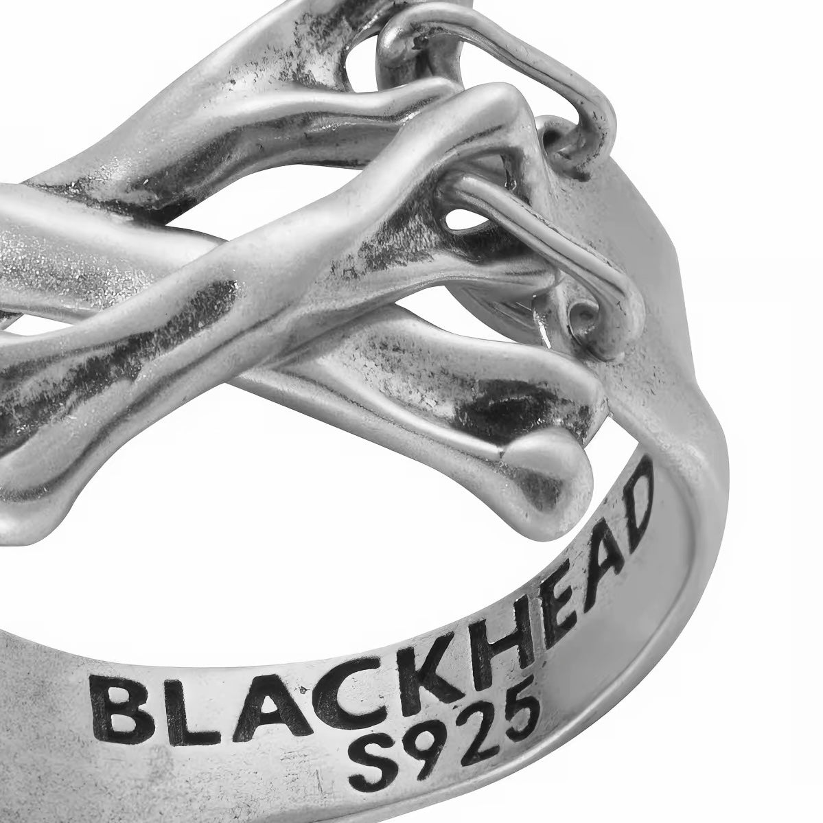 S925 Interlocking Bone Statement Ring