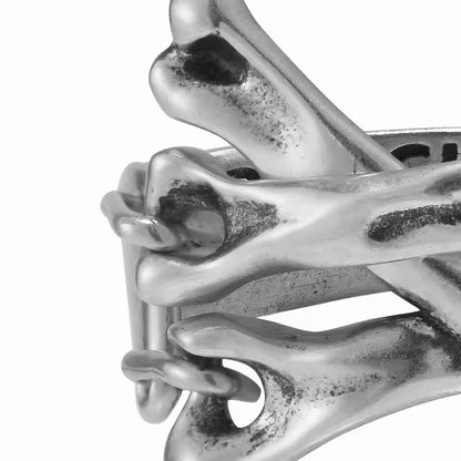 S925 Interlocking Bone Statement Ring