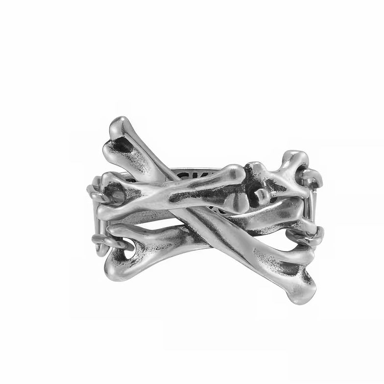 S925 Interlocking Bone Statement Ring