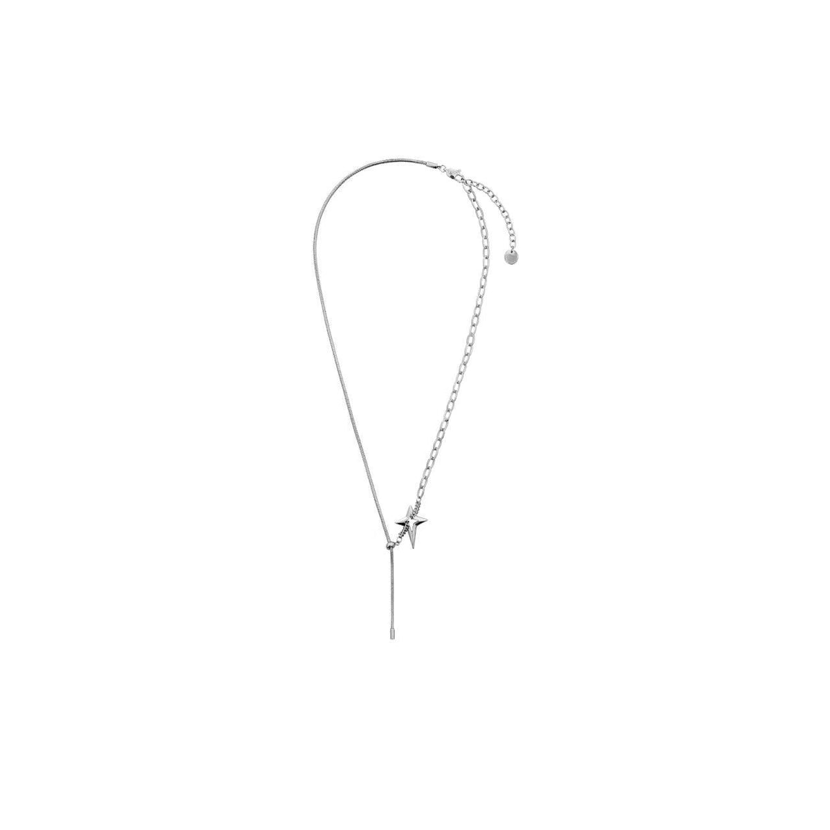 Zircon Starburst Pull-Tab Single Layer Necklace