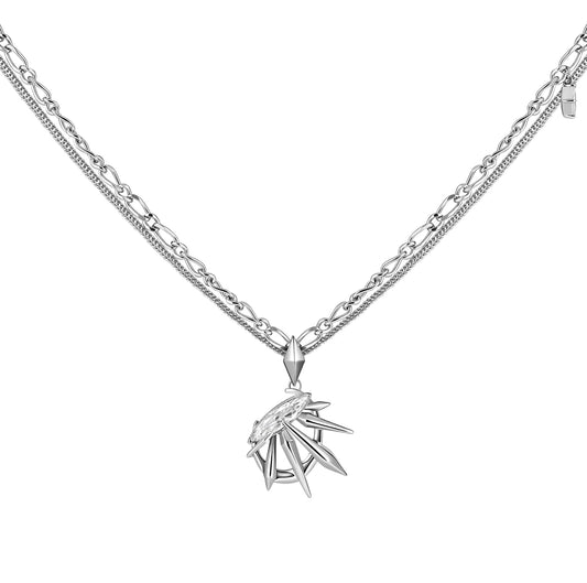 Prismatic Double-Layer Pendant Necklace