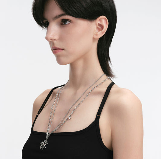 Prismatic Double-Layer Pendant Necklace