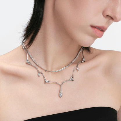 Triple Serpent Prismatic Double-Layer Necklace