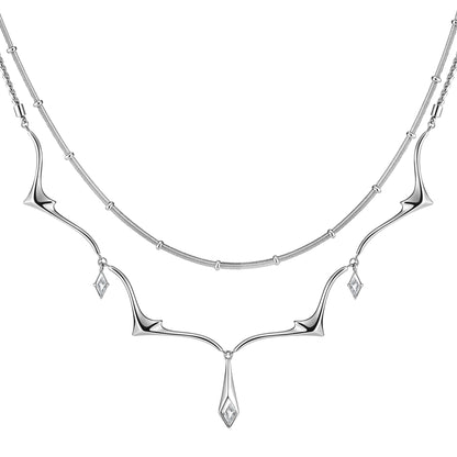 Triple Serpent Prismatic Double-Layer Necklace