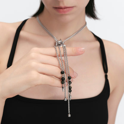 Flowing Light Double-Layer Slider Necklace
