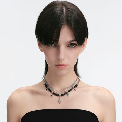Diamond Prism Beaded Multi-Layer Necklace