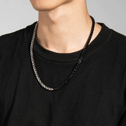 Black & Silver Two-Tone Chain Necklace