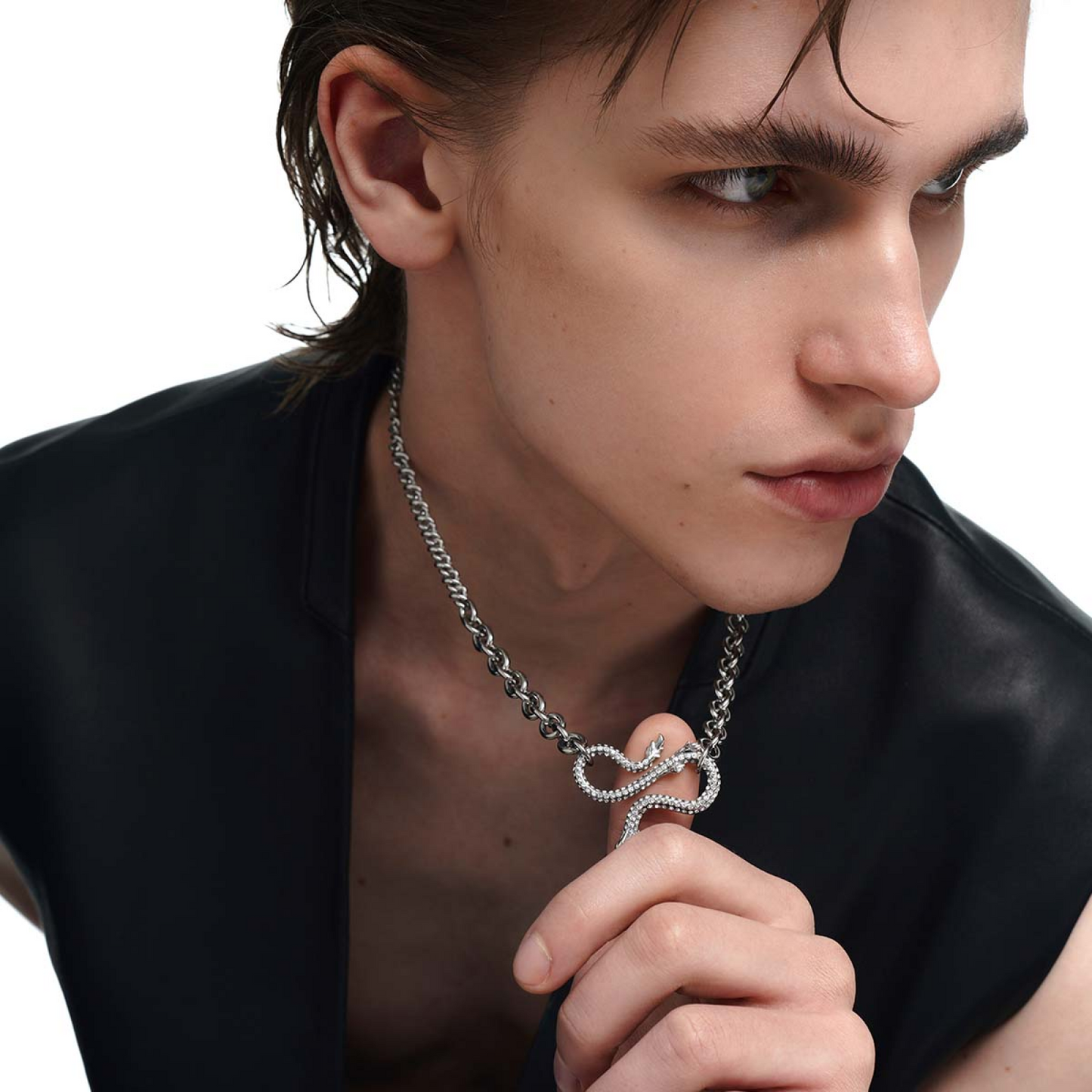 Descending Dragon Pendant Necklace