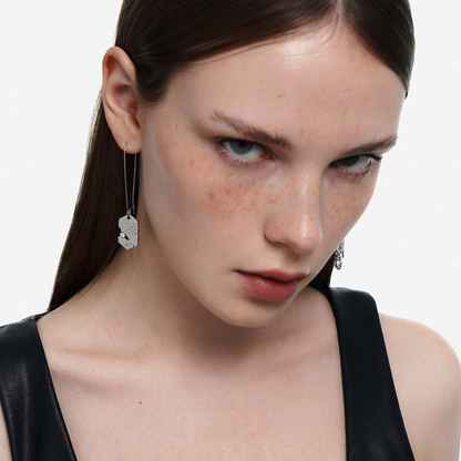 Dragon Emblem Pendant Earrings