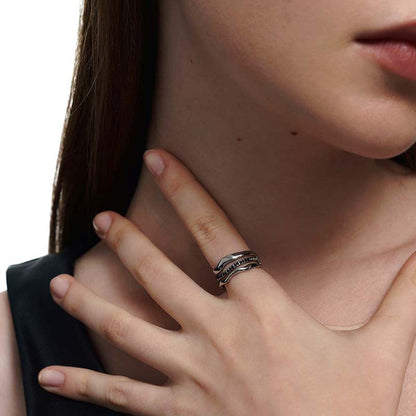 Rhinestone-Decorated Hollow Ring