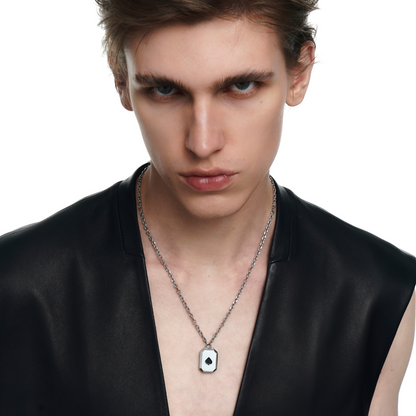 Lover's Interlock Spade and Heart Couples' Necklace