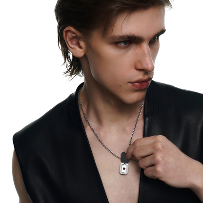 Lover's Interlock Spade and Heart Couples' Necklace