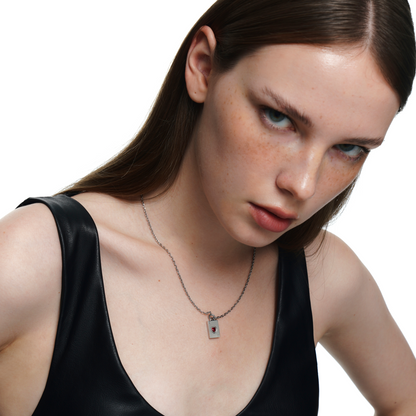 Lover's Interlock Spade and Heart Couples' Necklace