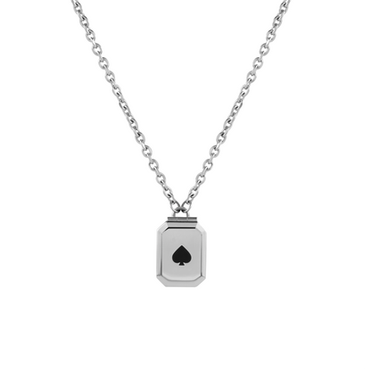 Lover's Interlock Spade and Heart Couples' Necklace