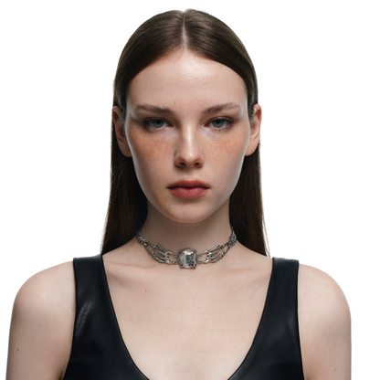 B Hours Rhinestone Necklace