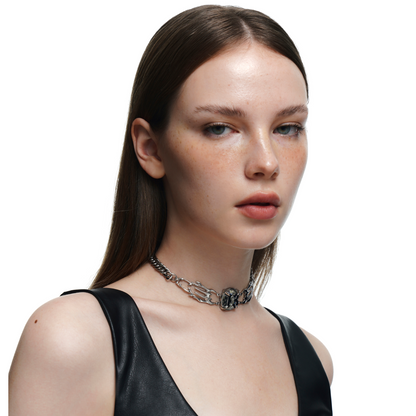 B Hours Rhinestone Necklace