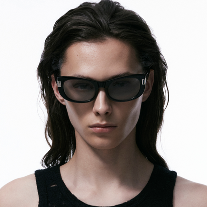 Cat-Eye B Square Sunglasses (Black)