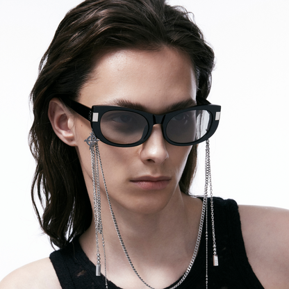 Cat-Eye B Square Sunglasses (Black)