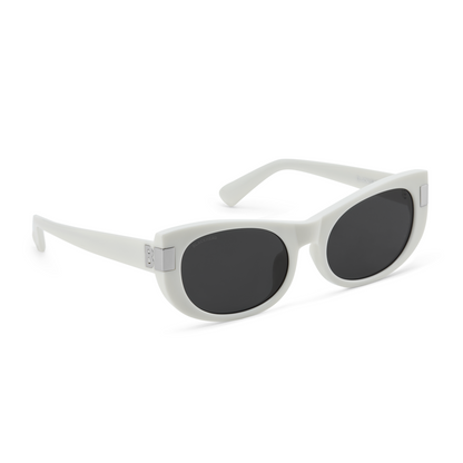 Cat-Eye B Square Sunglasses (White)