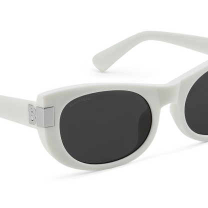 Cat-Eye B Square Sunglasses (White)