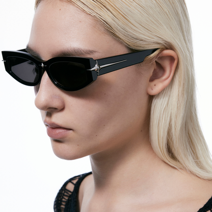 Cat-Eye Starburst Sunglasses (Black)