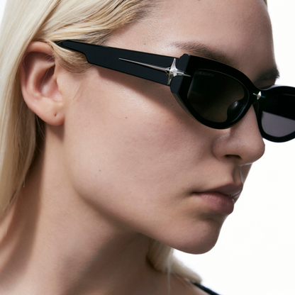Cat-Eye Starburst Sunglasses (Black)