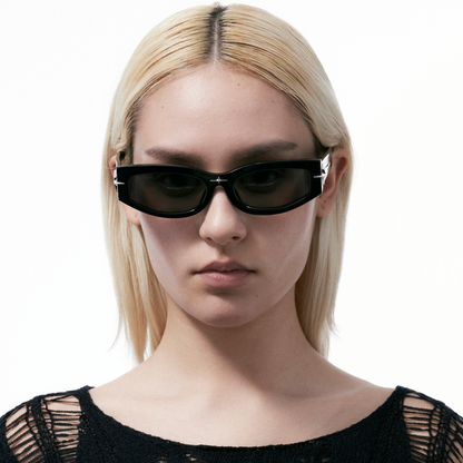Cat-Eye Starburst Sunglasses (Black)
