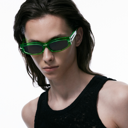 Cat-Eye Starburst Sunglasses (Green)