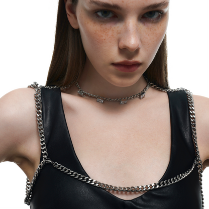 Crystal Decorated Choker & Body Chain