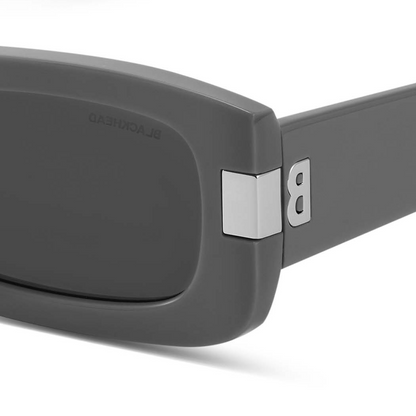 Narrow Frame B Square Sunglasses (Dark Grey)